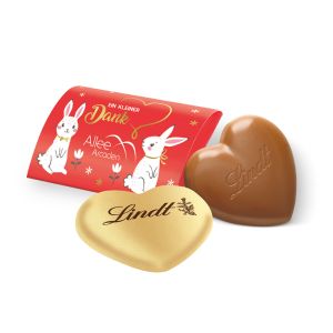 20 g Lindt Schokoladenherz im Werbebriefchen mit Werbedruck
