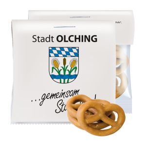 15 g Express Mini Brezeln mit Karamell überzogen mit Werbereiter
