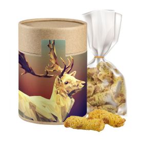 130 g Mirabelle Fruchstollen-Keks in Eco Pappdose mit Werbeetikett