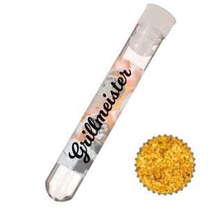 10 g Grill-Gewürzsalz im Reagenzglas mit Werbeetikett