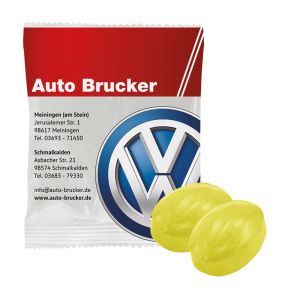 Zitronen Fruchtbonbon im Duopack mit Werbedruck
