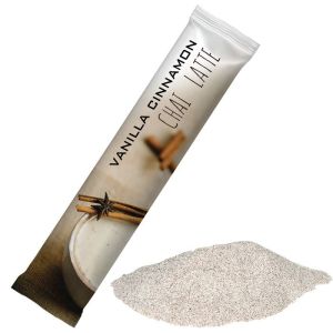 12 g Getränkepulver Chai-Latte Vanille-Zimt in Portionsstick mit Werbedruck