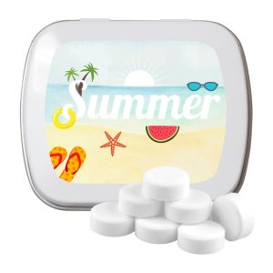 20 g Bio Pfefferminz Drops in Mintdose mit Werbedruck