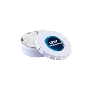 Mini Klick-Klack Dose mit Mini-KING Pfefferminz und Logodruck