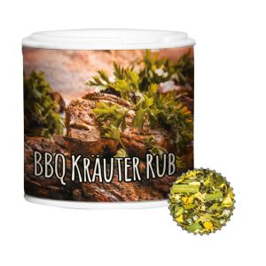 20 g Gewürzmischung BBQ Kräuter Rub in Gewürzpappstreuer mit Werbebanderole