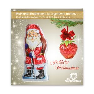 Premium-Card mit Schoko-Nikolaus und Logodruck