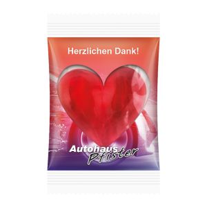 1er Fruchtgummi Herz mit Logodruck