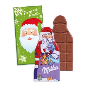 Milka Weihnachtsmann-Tafel in Werbekartonage