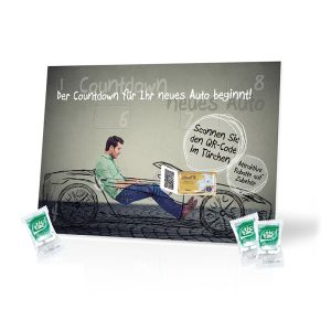 tic tac Countdown-Kalender mit variabler Türchenzahl und Logodruck
