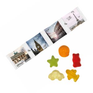4er HARIBO Mini-Fruchtmix Fruchtgummi Kettenbeutel mit Werbebedruckung