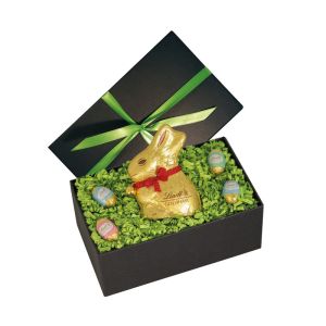 Lindt Goldhase in Geschenkbox mit Werbeanbringung