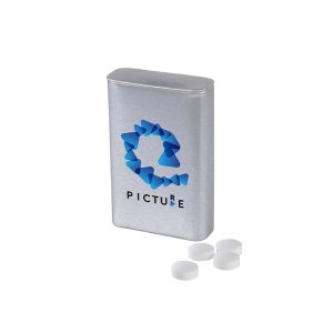 18 g Pfefferminzpastillen in Pocketdose mit Logodruck