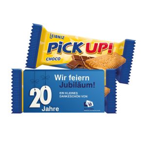 PICK UP Choco im Werbeschuber mit Logodruck