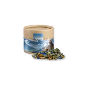 15 g Kräutertee Harmonie in Kraftpapierdose Mini mit Werbebanderole