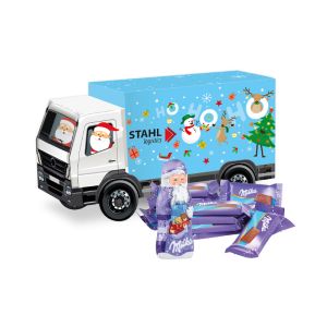 Weihnachts-Express LKW Milka mit Werbebedruckung