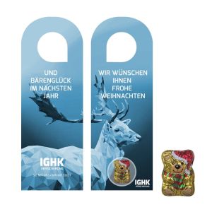 Individueller Türhänger mit Schoko-Weihnachtsbärchen