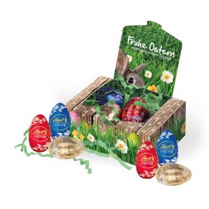 30 g 6er Osternest Lindt Mini-Eier mit Werbedruck