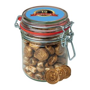 200 g Knuspertaler Bonbons im Maxi Bonbonglas mit Werbeetikett