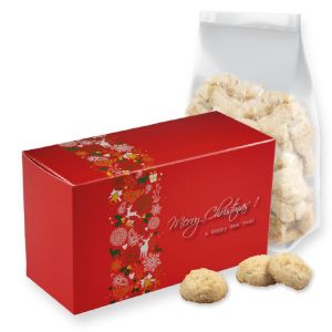 130 g Bio Weihnachts Kokos Kekse in Faltschachtel mit Werbedruck