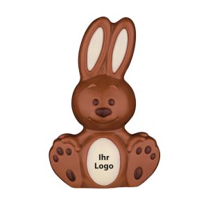 Logo-Osterhase mit Werbeanhänger