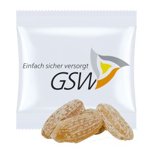 7 g Ingwer Bonbons im Werbetütchen mit Werbedruck