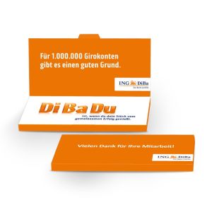 Grußkarte mit Schokoladentafel Excellence mit Werbedruck