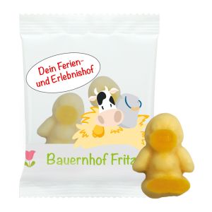 Fruchtgummi Ente in Werbetütchen