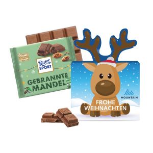 100 g Ritter SPORT in Rentier-Kartonage mit Werbedruck