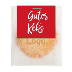 XXL Bio Logo Keks mit Bio-Druck im transparenten Papiertütchen