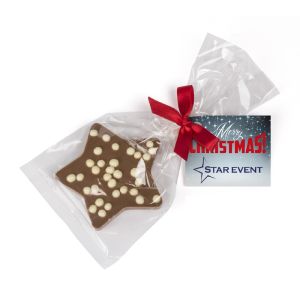 Schoko Weihnachtsstern mit Werbekärtchen