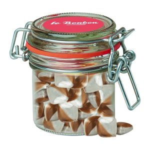 60 g Minz-Ecken Bonbons im Mini Bonbonglas mit Werbeetikett