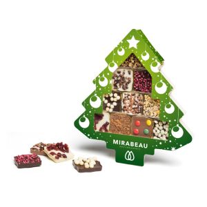 Schokini Weihnachtsbaum in Werbekartonage