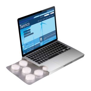 10er Pfefferminz-Blister Flap-Over mit Werbedruck