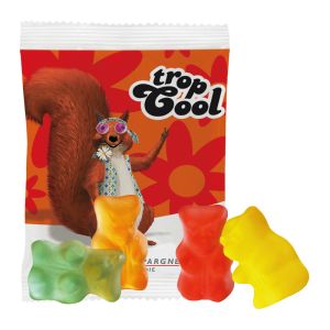 10 g zuckerfreie Gummibärchen im Werbetütchen mit Logodruck