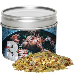 30 g Weihnachts Gewürzmischung Fisch in Sichtfensterdose mit Werbeetikett