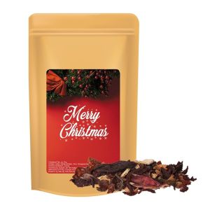 55 g Bio Weihnachts-Früchtetee in Sichtfensterdose mit Werbeetikett