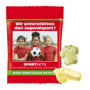 10 g Fruchtgummi Fußballformen im Werbeflowpack