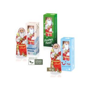 10 g Lindt Schokoladen Weihnachtsmann mit Werbedruck