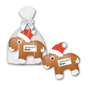 100 g Lebkuchenelch mit Lebensmitteldruck auf Marzipanfondant