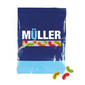 50 g Trolli Fruchtgummi Telefonhörer in einer Werbetüte mit Logodruck
