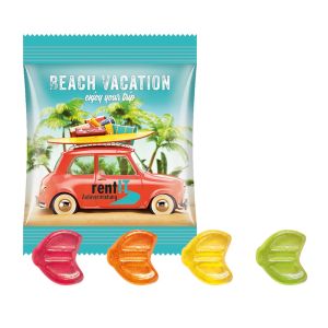 10 g Trolli Fruchtgummi €-Zeichen im Werbetütchen mit Logodruck