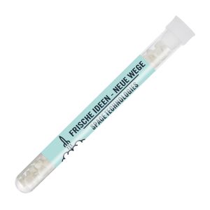 16 g Traubenzucker-Pastillen im Reagenzglas mit Werbeetikett