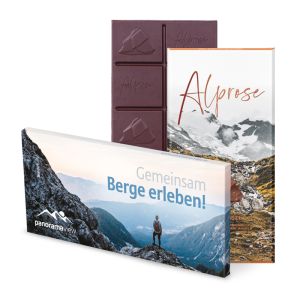 100 g Tafel Alprose Vollmilch in Versandkartonage mit Werbedruck