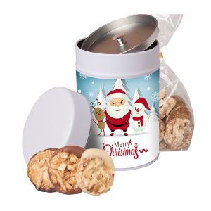 100 g Florentiner in Keksdose mit Werbe-Banderole mit Logodruck