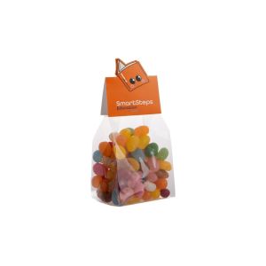 150 g Jelly Beans im Blockbeutel mit gestanztem Wunschreiter