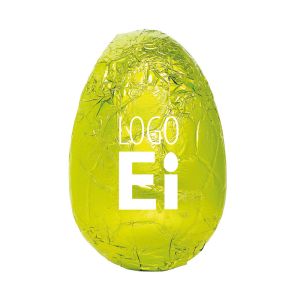 18 g Schoko-Osterei in Stanniol grün mit Logodruck