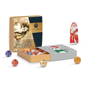 Lindt Santa Präsent mit Werbeschuber
