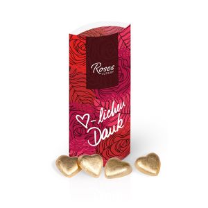 60 g Lindt Schokoherzen in Kissenverpackung mit Logodruck