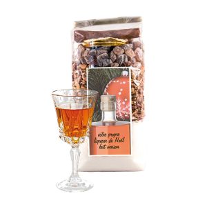 450 g Weihnachtslikör-Zutaten im Beutel mit Werbeetikett