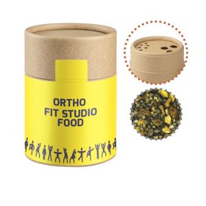 75 g Zitronen-Pfeffer im Kraftpapierstreuer Midi mit Werbeetikett